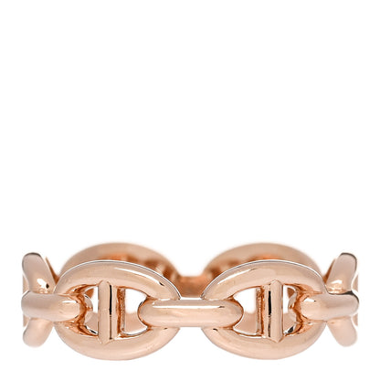 Hermes 18K Rose Gold PM Chaine d'Ancre Enchainee Ring 53 6.5 1 of 9