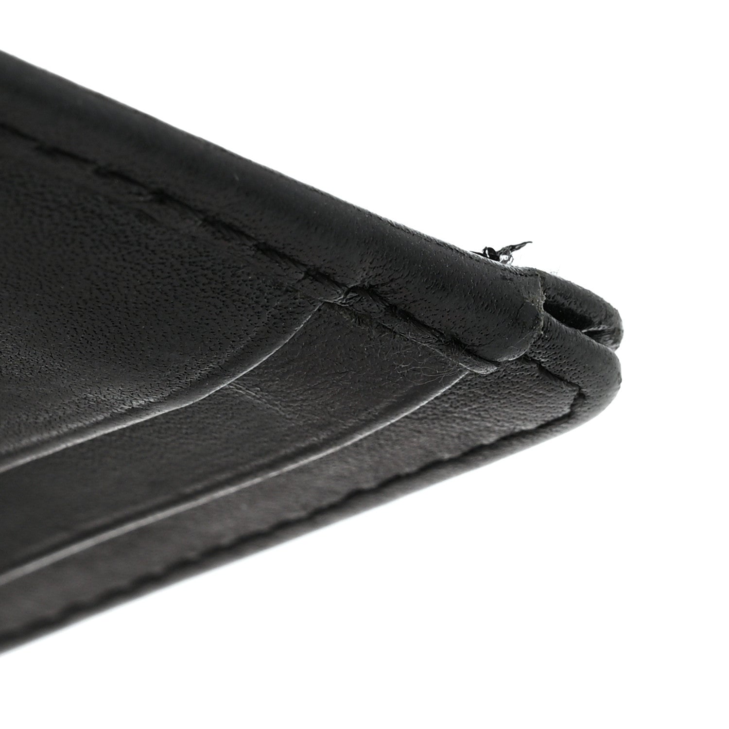 Chanel Calfskin Quilted Cambon Card Holder Black White 9 of 10