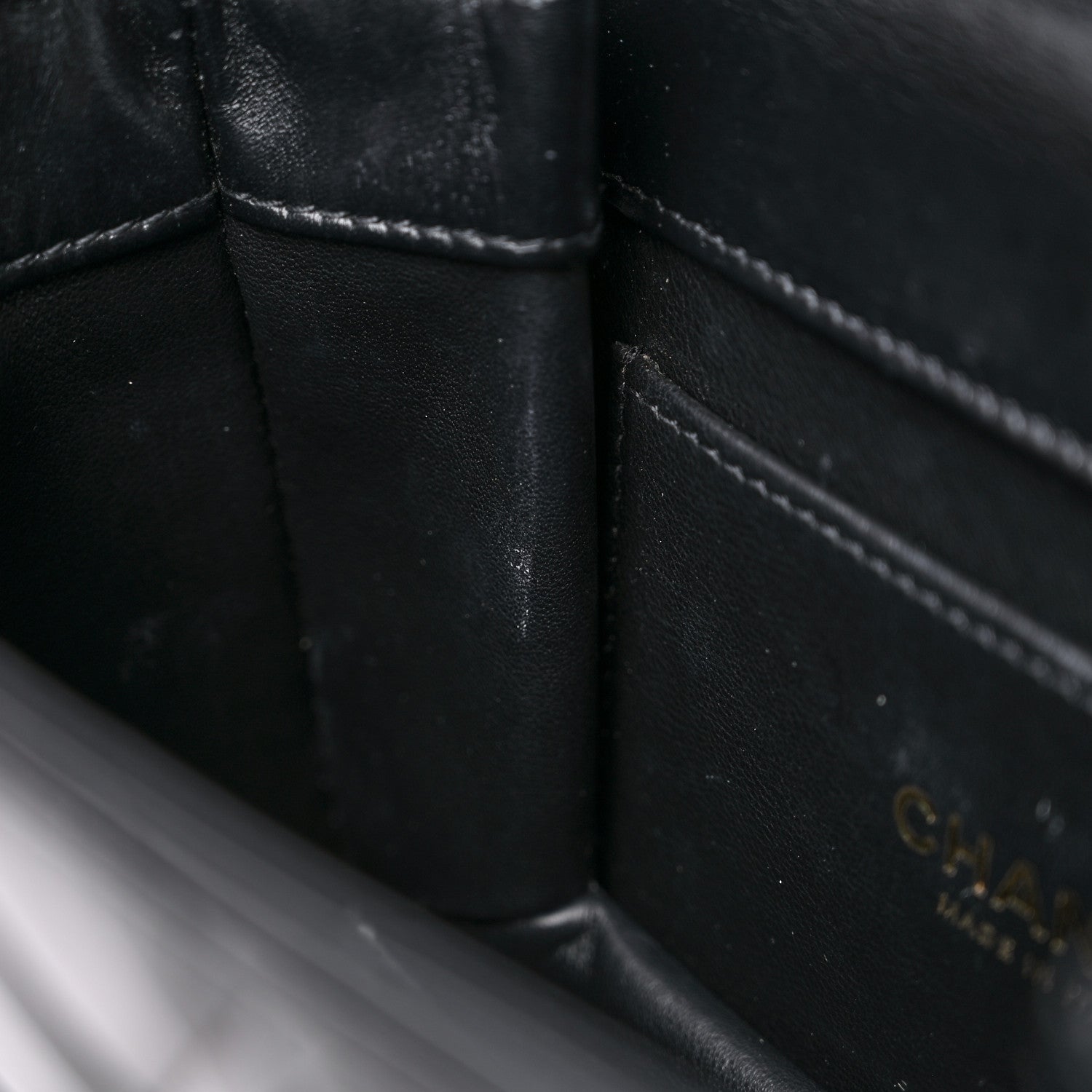 Chanel Shiny Calfskin Quilted Mini Chain Top Handle Flap Black 11 of 13