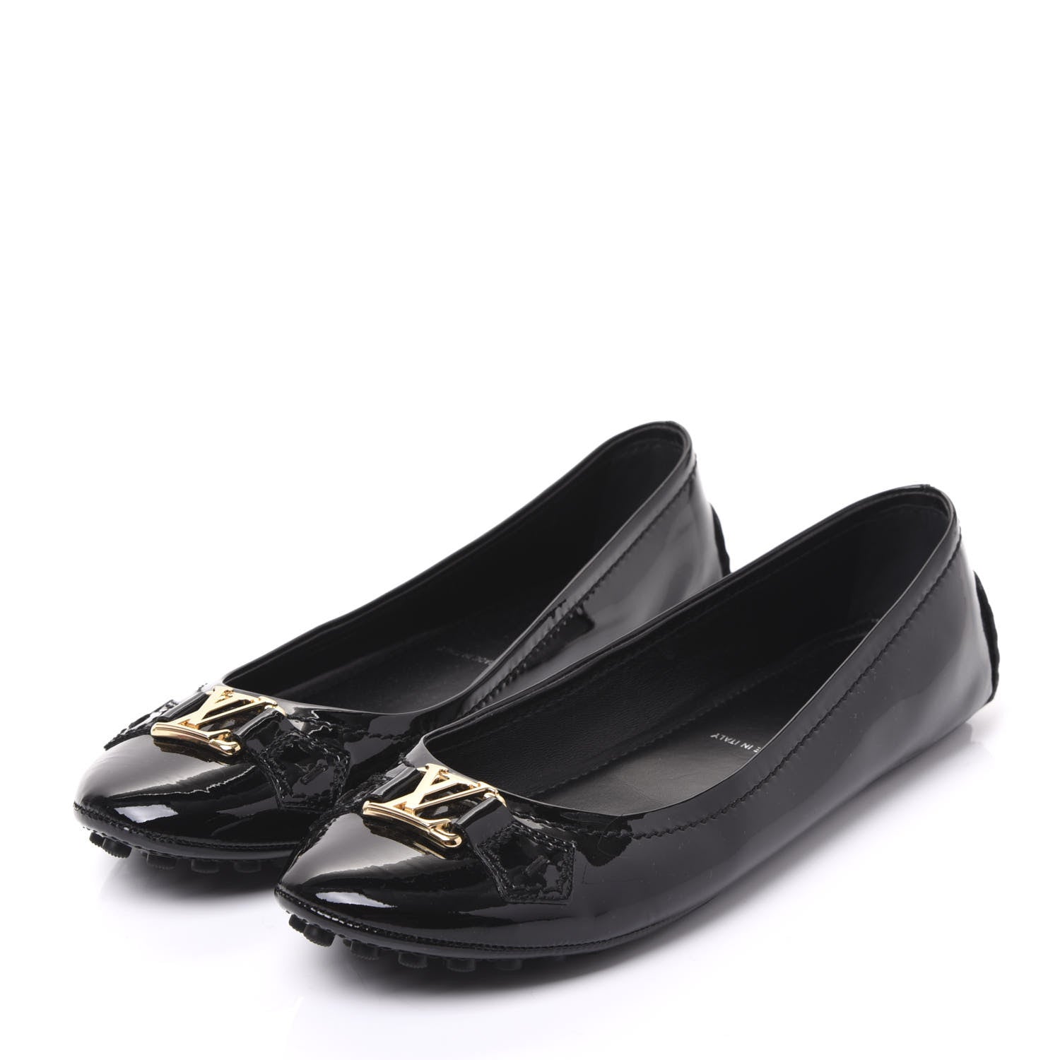 Louis Vuitton Patent Calfskin Oxford Ballerina Flats 38.5 Black 3 of 9