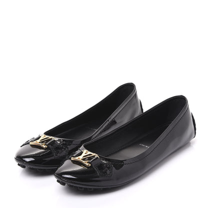 Louis Vuitton Patent Calfskin Oxford Ballerina Flats 38.5 Black 3 of 9