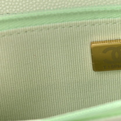 Chanel Caviar Quilted Wallet On Chain WOC Light Green 8 of 10