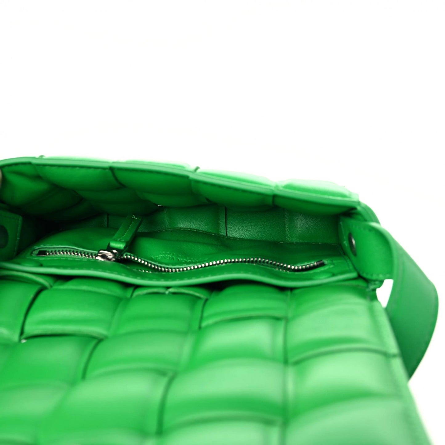 Nappa Maxi Intreccio Padded Cassette Crossbody Bag Parakeet