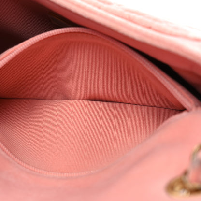 Chanel Velour Quilted Mini Double Frame Flap Rose 8 of 17