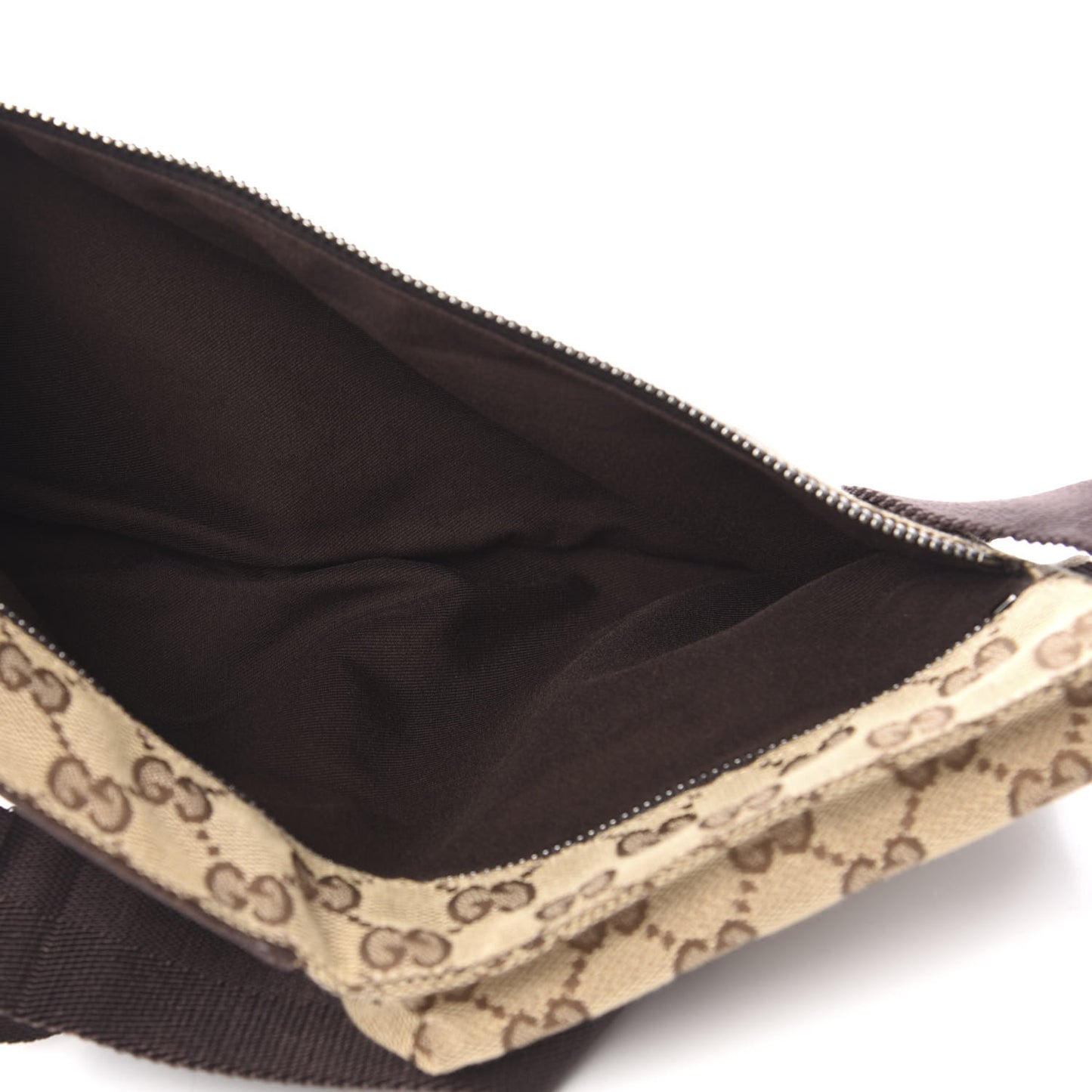 GG Monogram Double Pocket Belt Bag Dark Brown