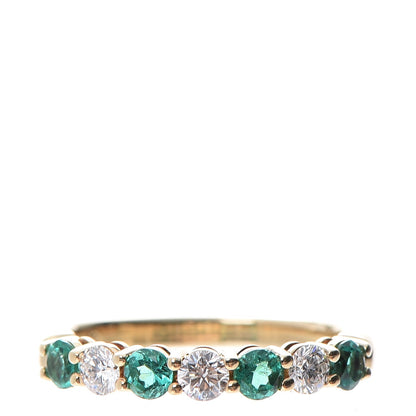 Tiffany 18K Yellow Gold Emerald Diamond Band Ring 4.75 1 of 7