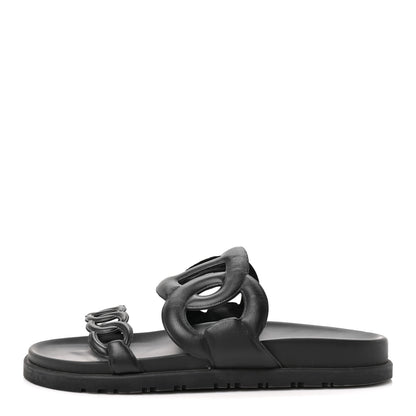 Hermes Nappa Extra Sandals 37 Black 1 of 9