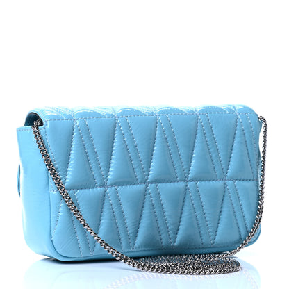 Versace Patent Quilted Virtus Tonal Evening Bag Bright Blue 2 of 4