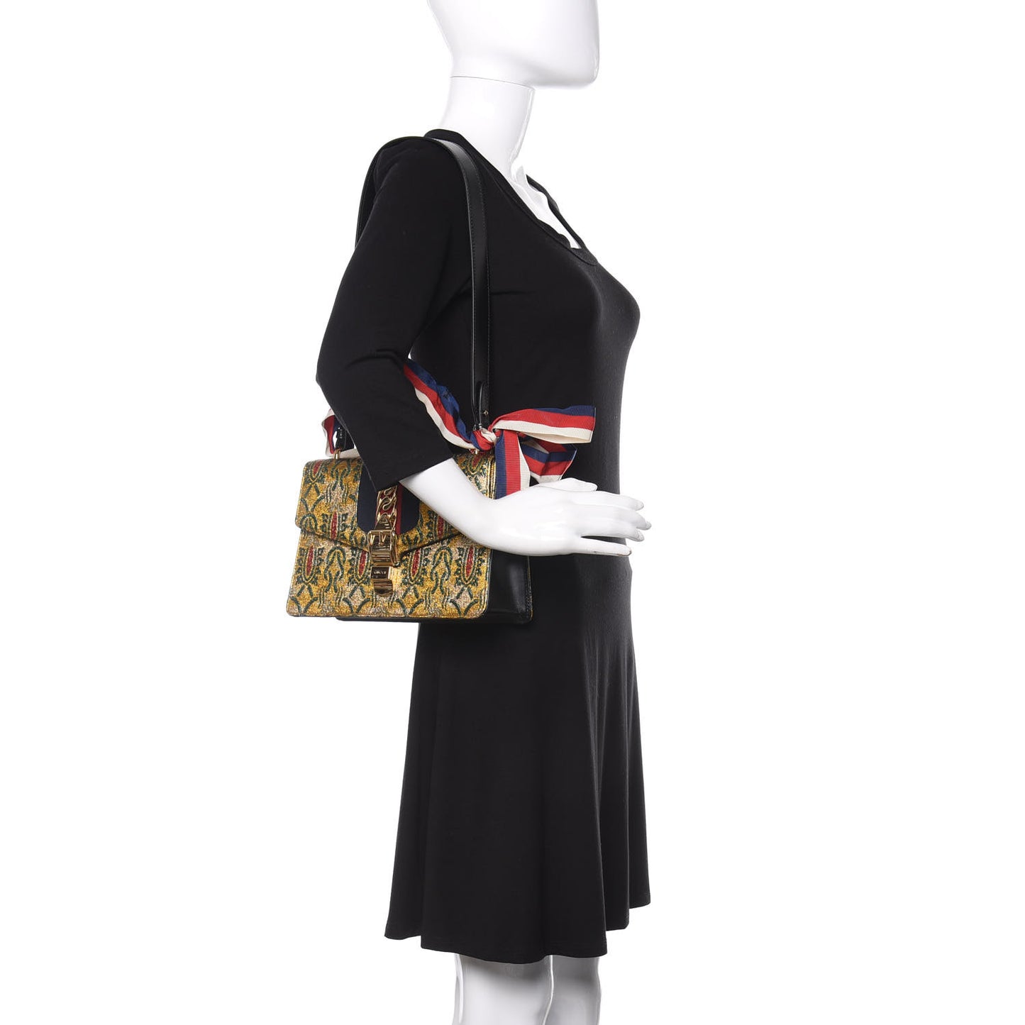 Iridescent Brocade Small Sylvie Shoulder Bag Gold