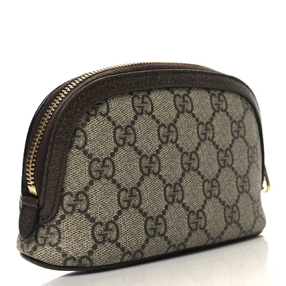 Gucci GG Supreme Monogram Textured Calfskin Web Medium Ophidia Cosmetic Case Beige Ebony New Acero 3 of 10