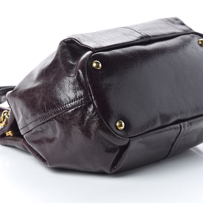 Prada Vitello Shine Chain Tote Mosto 8 of 9