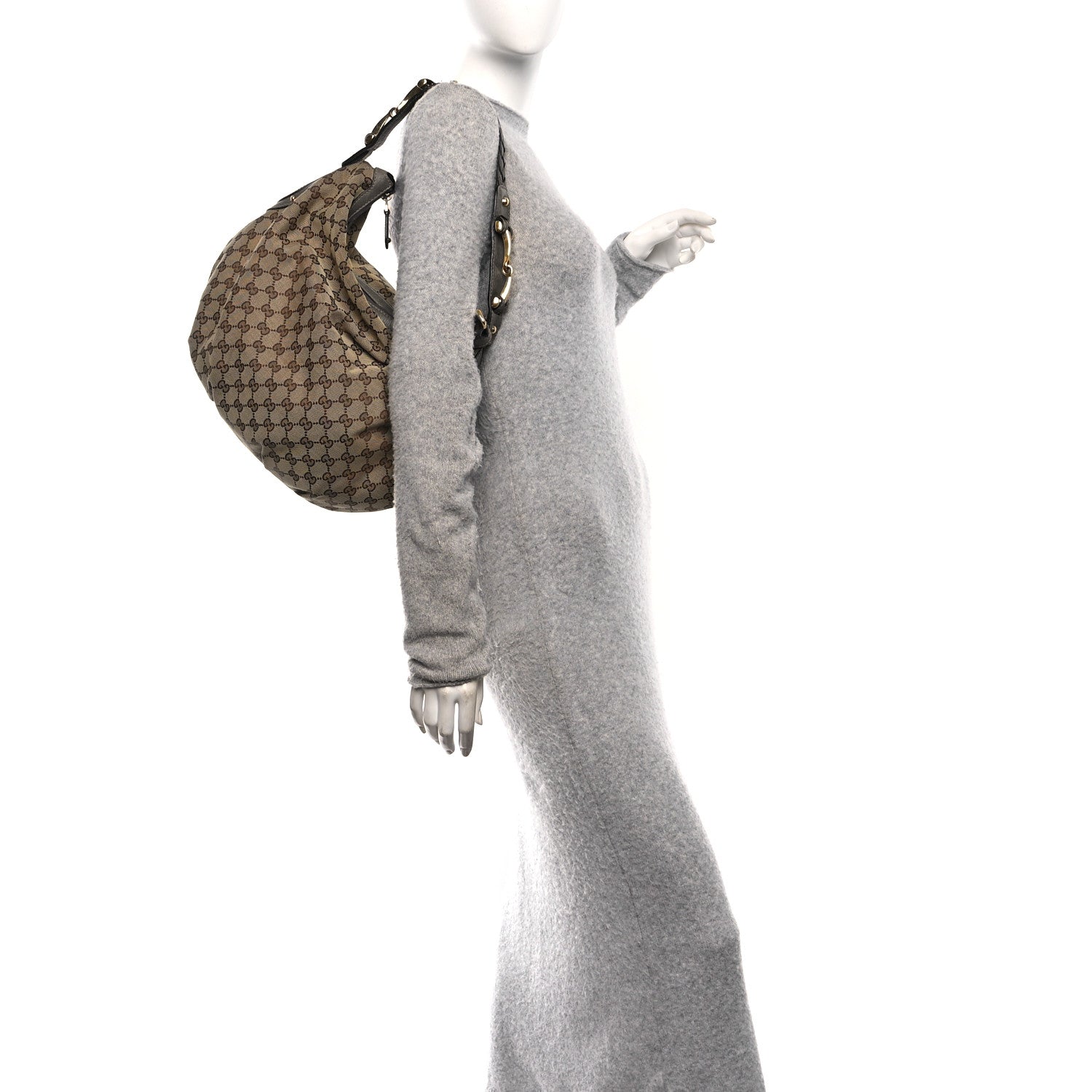 Gucci Monogram Medium Pelham Hobo Grey 2 of 10