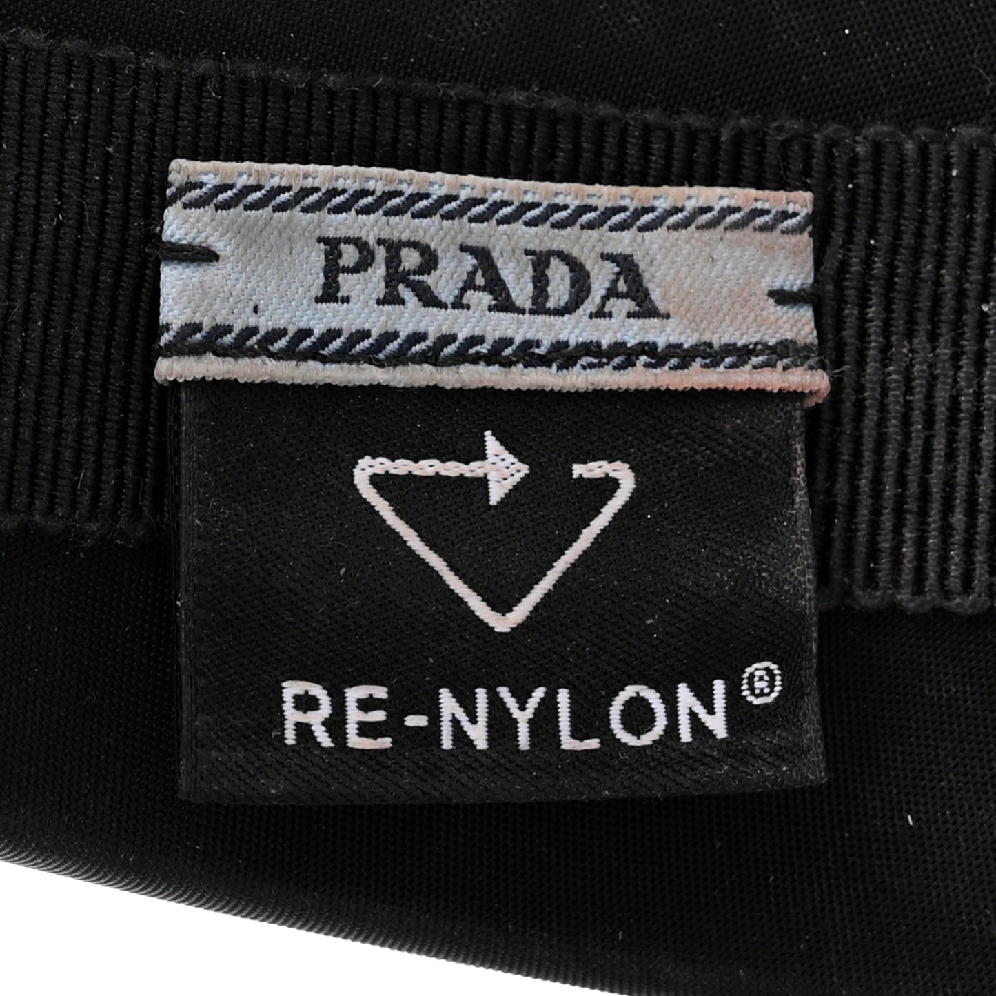 Re-Nylon Metal Triangle Logo Headband Black