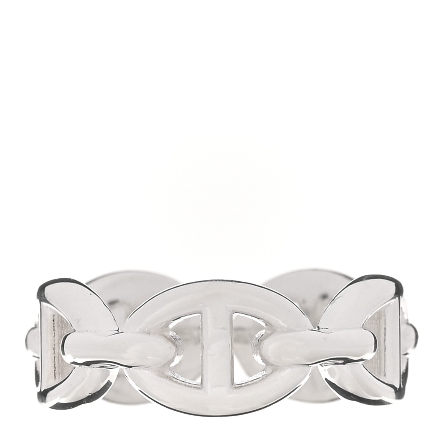 Hermes Sterling Silver PM Chaine d'Ancre Enchainee Band Ring 49