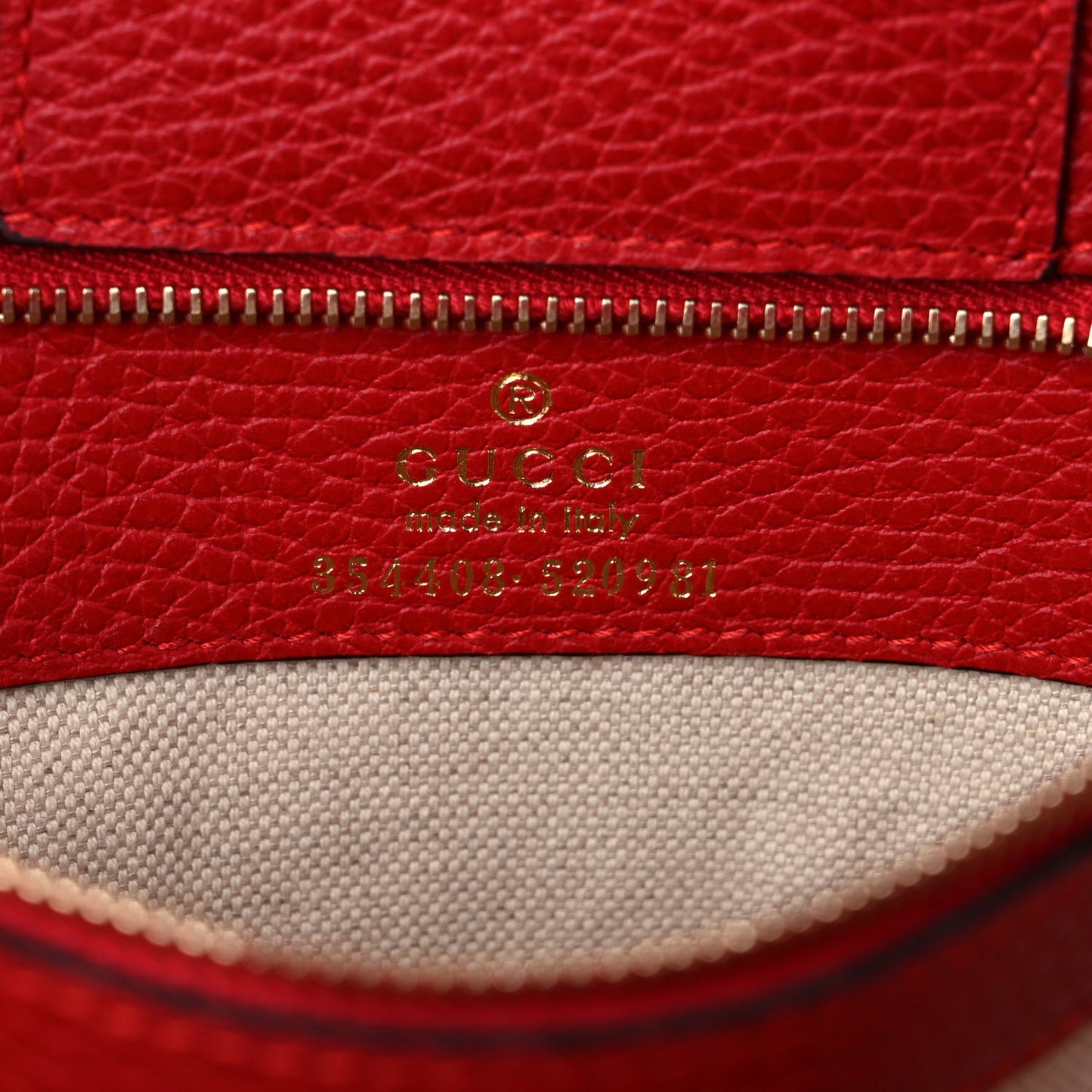 Dollar Calfskin Small Swing Tote Red