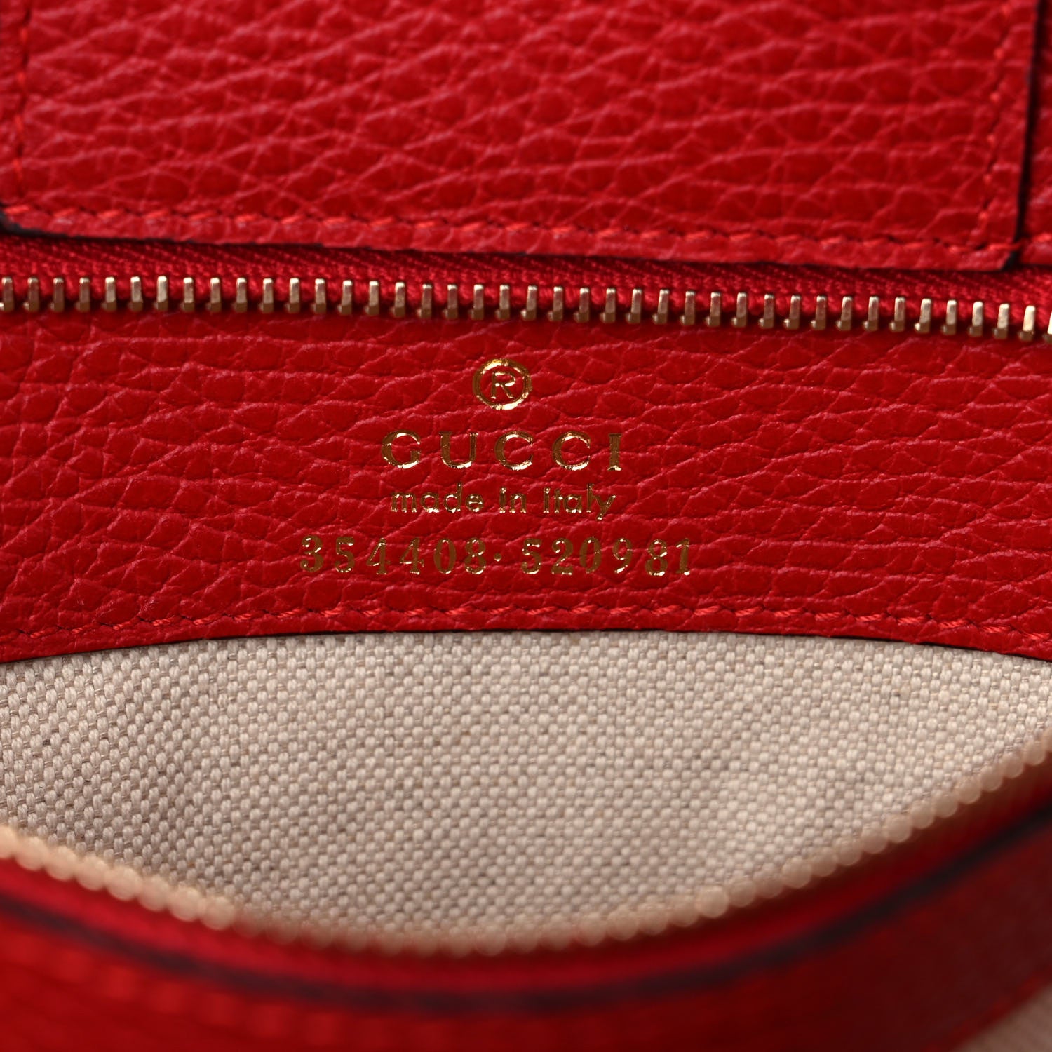 Gucci Dollar Calfskin Small Swing Tote Red 6 of 12