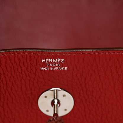 Hermes Taurillon Clemence Lindy 34 Rouge Vif 6 of 10