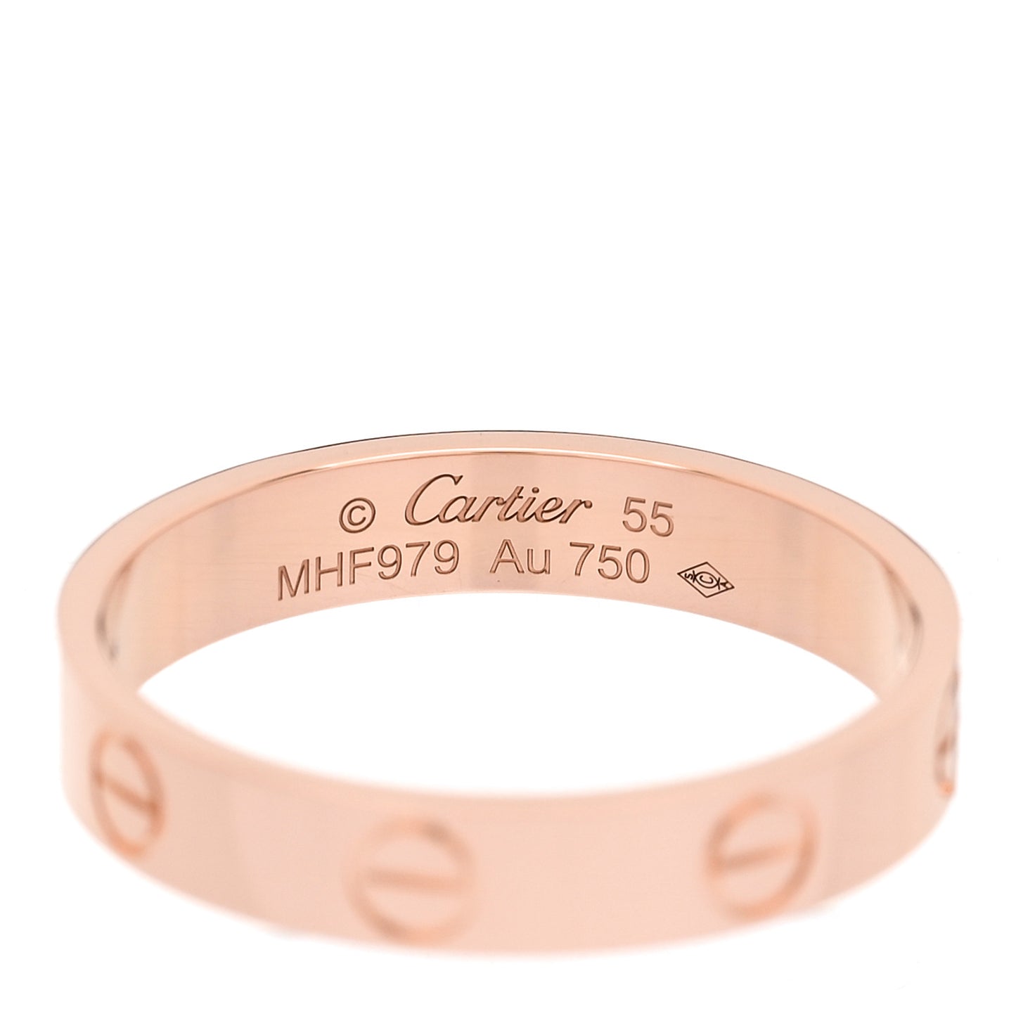 18K Pink Gold 3.5mm LOVE Wedding Band Ring 55 7.25