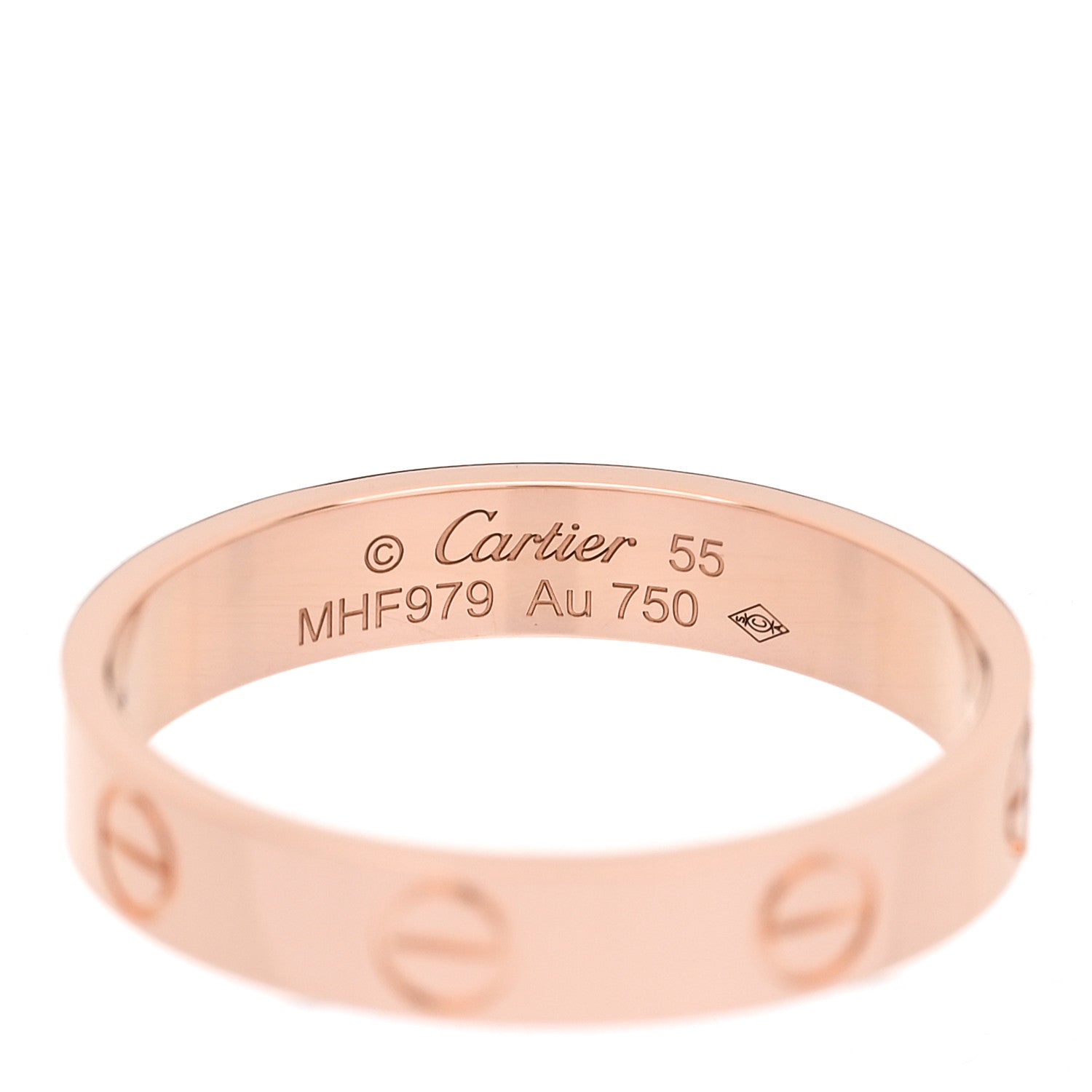 Cartier 18K Pink Gold 3.5mm LOVE Wedding Band Ring 55 7.25 4 of 5