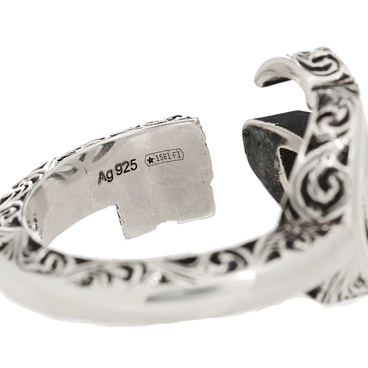 Sterling Silver GG Marmont Key Motif Ring 48 4.5
