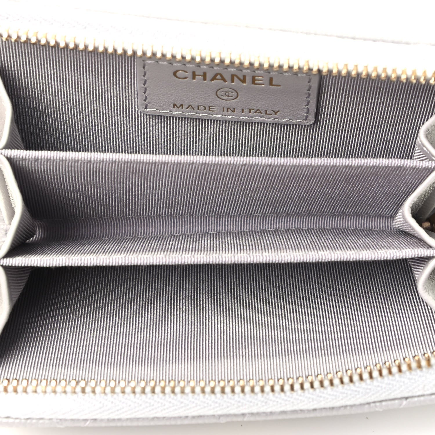 Chanel Caviar Quilted Zip Coin Purse Grey 3 of 3