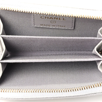 Chanel Caviar Quilted Zip Coin Purse Grey 3 of 3