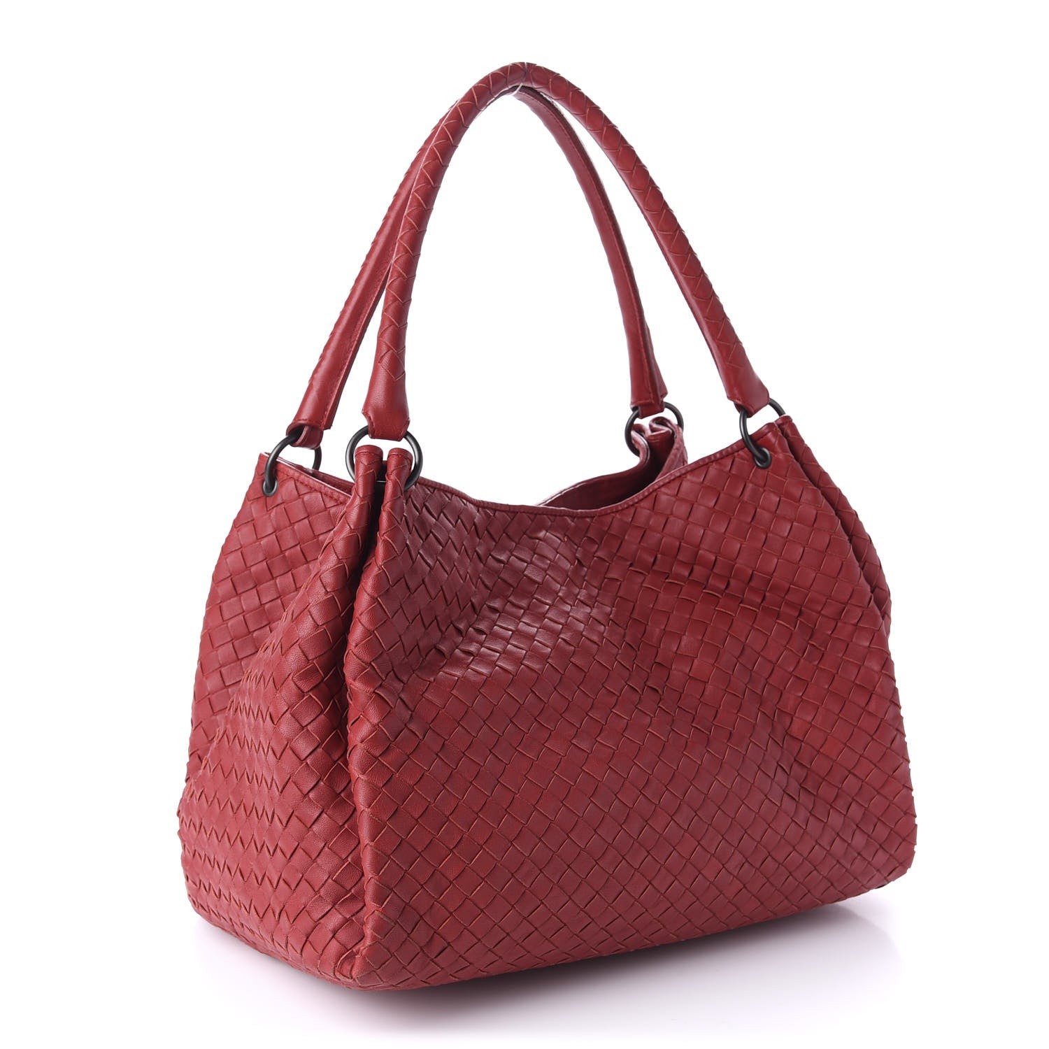 Bottega Veneta Nappa Intrecciato Parachute Bag Red 3 of 9