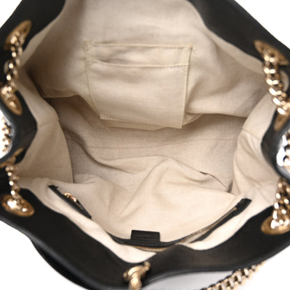 Gucci Pebbled Calfskin Medium Soho Chain Shoulder Bag Black 5 of 10