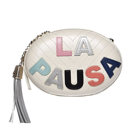 Chanel Embroidered Lambskin Chevron Quilted La Pausa Evening Bag White 1 of 11