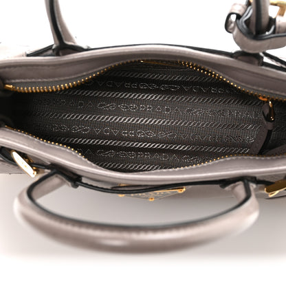 Prada Glossy Calfskin Triangle Mini Bonnie Shoulder Bag Pewter 5 of 10