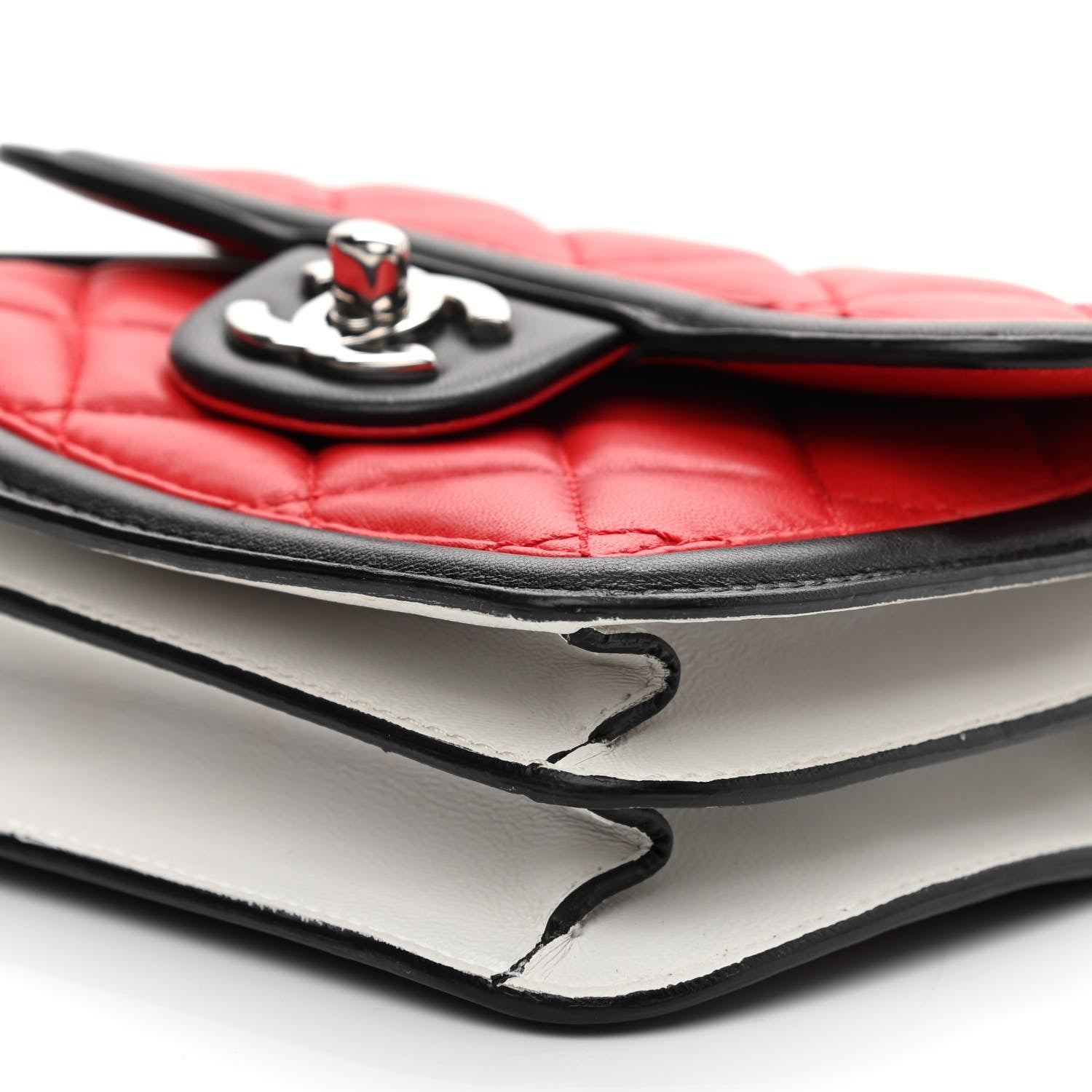 Chanel Lambskin Quilted Mini Graphic Flap Bag Red Black White 9 of 9