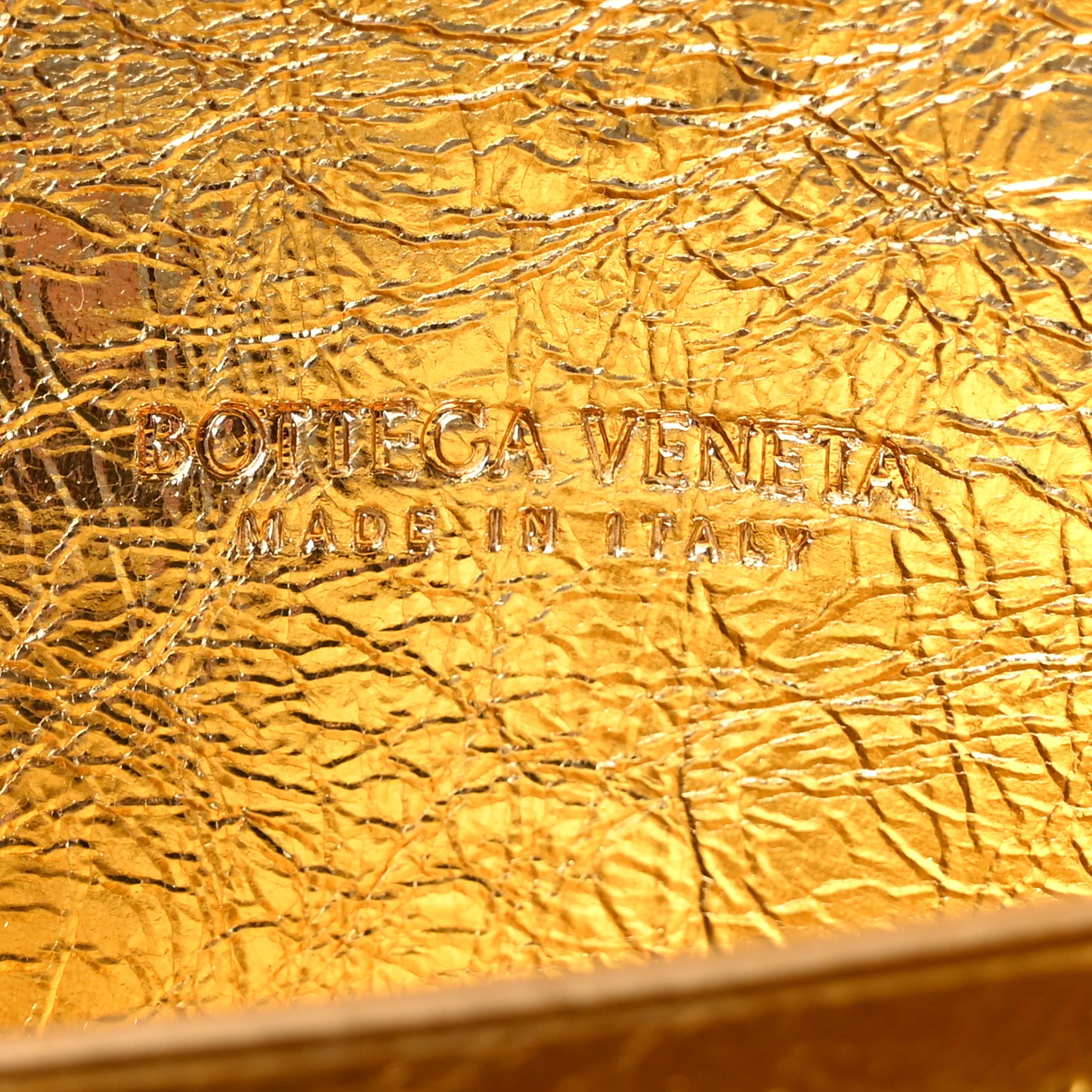 Metallic Satin Lambskin Intrecciato Long Andiamo Top Handle Clutch Gold