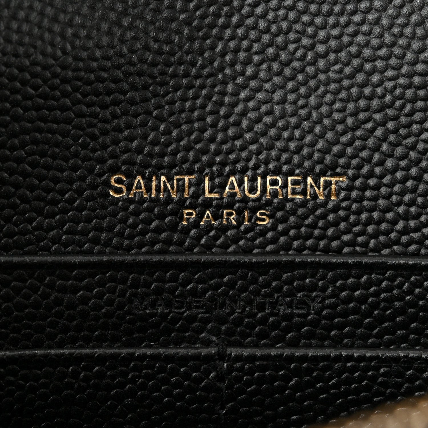 Saint Laurent Grain De Poudre Matelasse Chevron Monogram Envelope Chain Wallet Black 6 of 11
