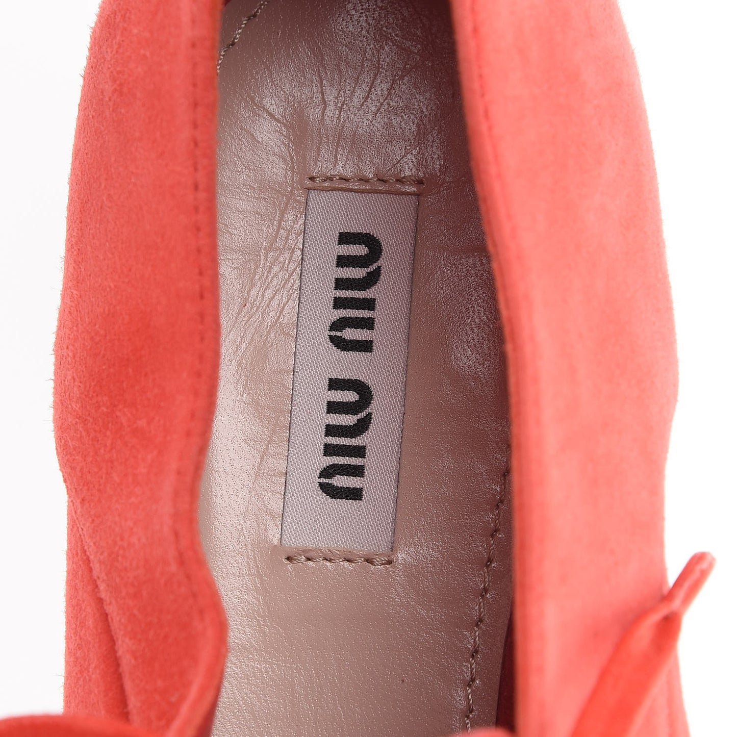 Suede Lace Up Oxford Flats 37 Coral