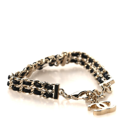 Chanel Lambskin CC Chain Bracelet Gold Black 3 of 4