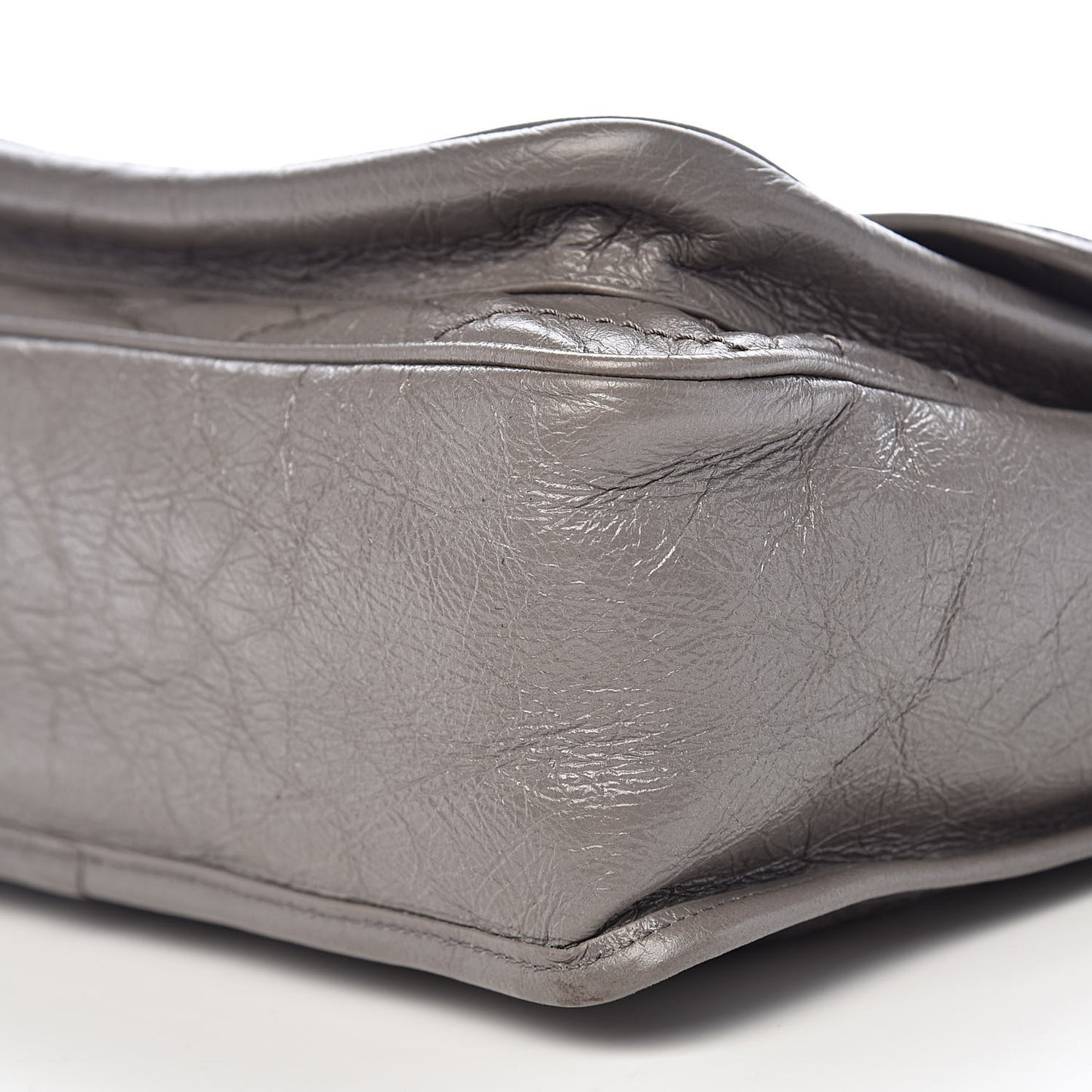 Crinkled Calfskin Matelasse Monogram Medium Niki Chain Satchel Fog