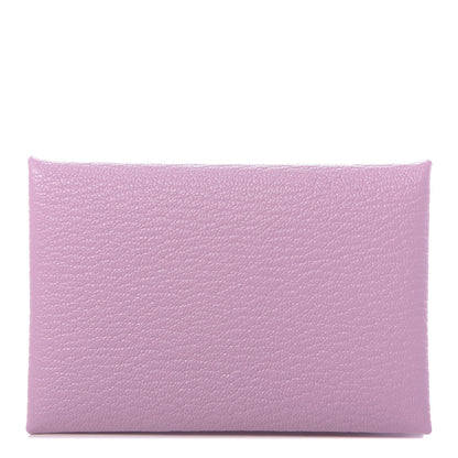 Hermes Chevre Mysore Calvi Card Case Mauve Sylvestre 1 of 8
