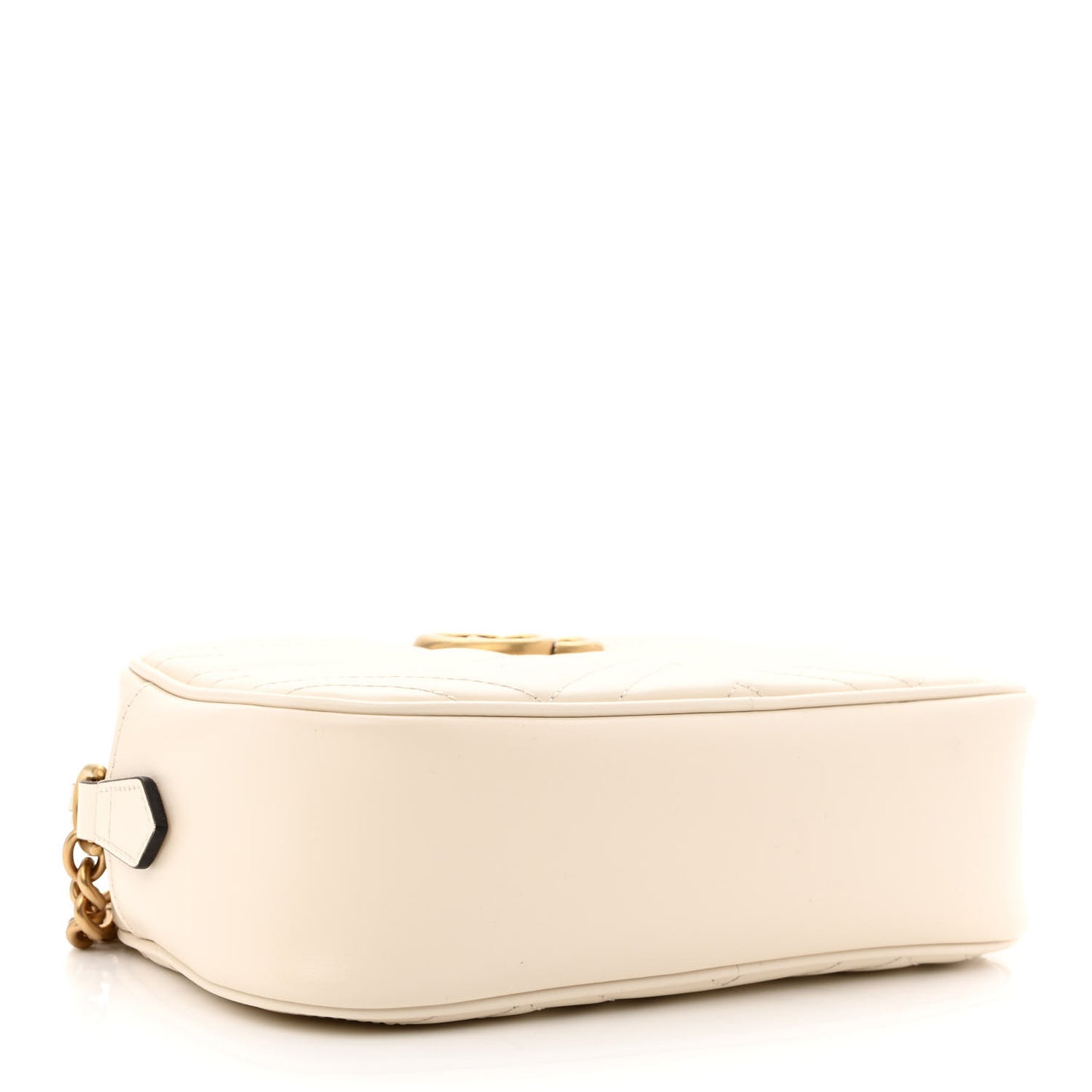 Calfskin Matelasse Small GG Marmont Chain Shoulder Bag White
