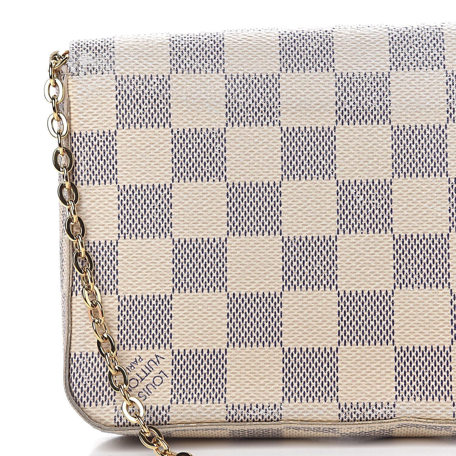Louis Vuitton Damier Azur Pochette Felicie Chain Wallet Rose Ballerine 11 of 18