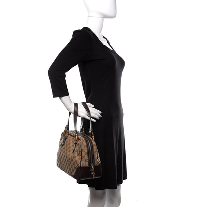 Gucci Monogram Bamboo Boston Dark Brown 2 of 13