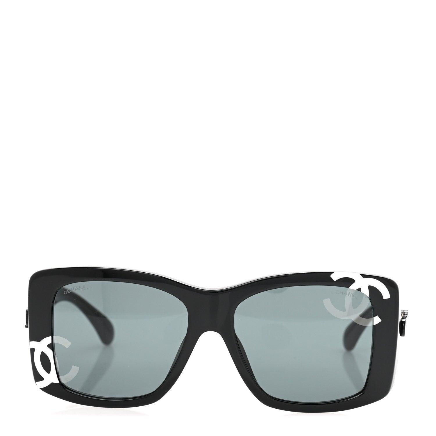 Chanel Acetate CC Logo Square Sunglasses 71472A Black 2 of 9