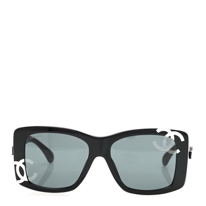 Chanel Acetate CC Logo Square Sunglasses 71472A Black 2 of 9