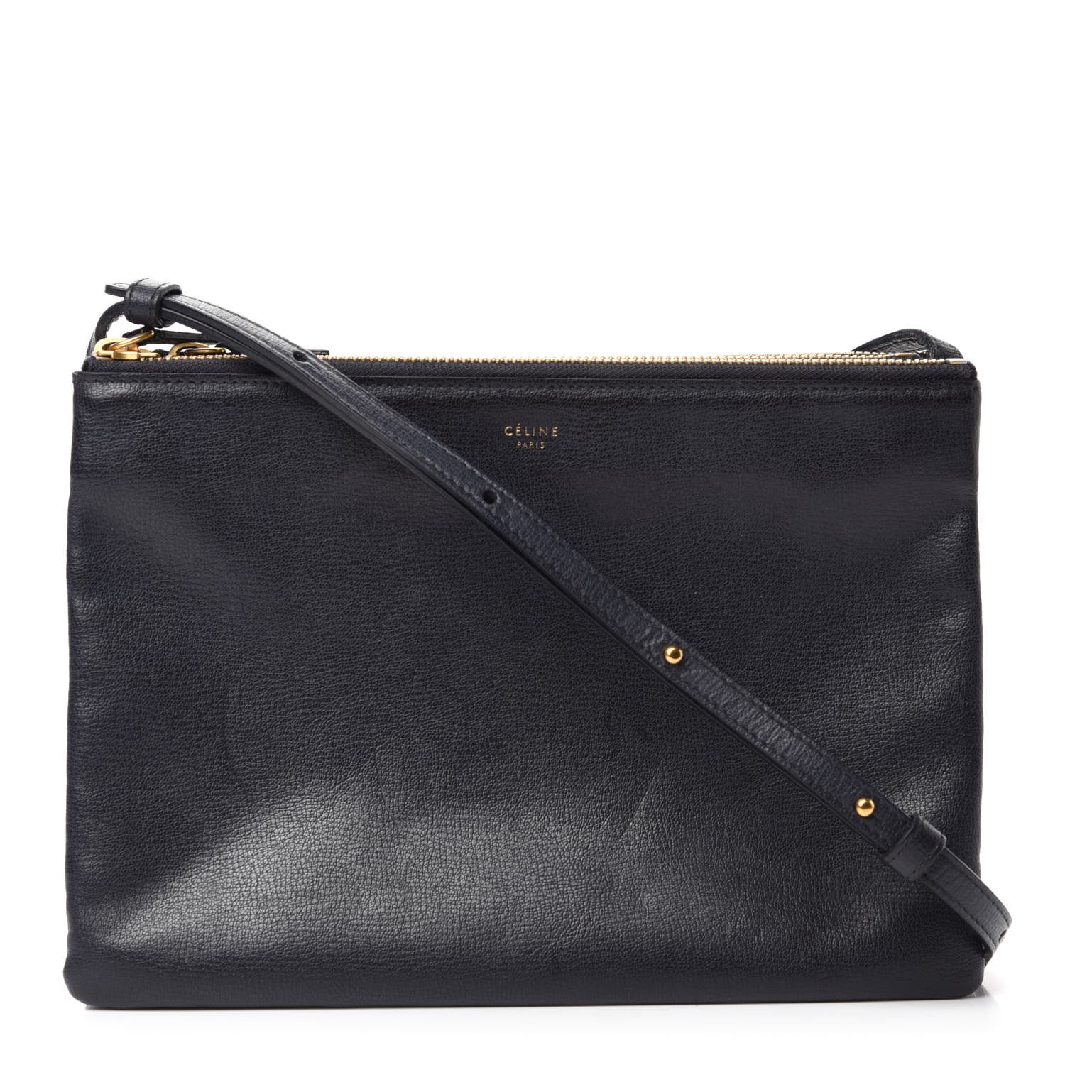 Celine Goatskin Large Trio Crossbody Bag Dark Blue 1 of 10