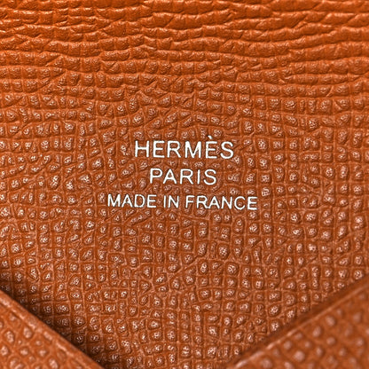 Hermes Epsom Calvi Card Case Caramel 6 of 8