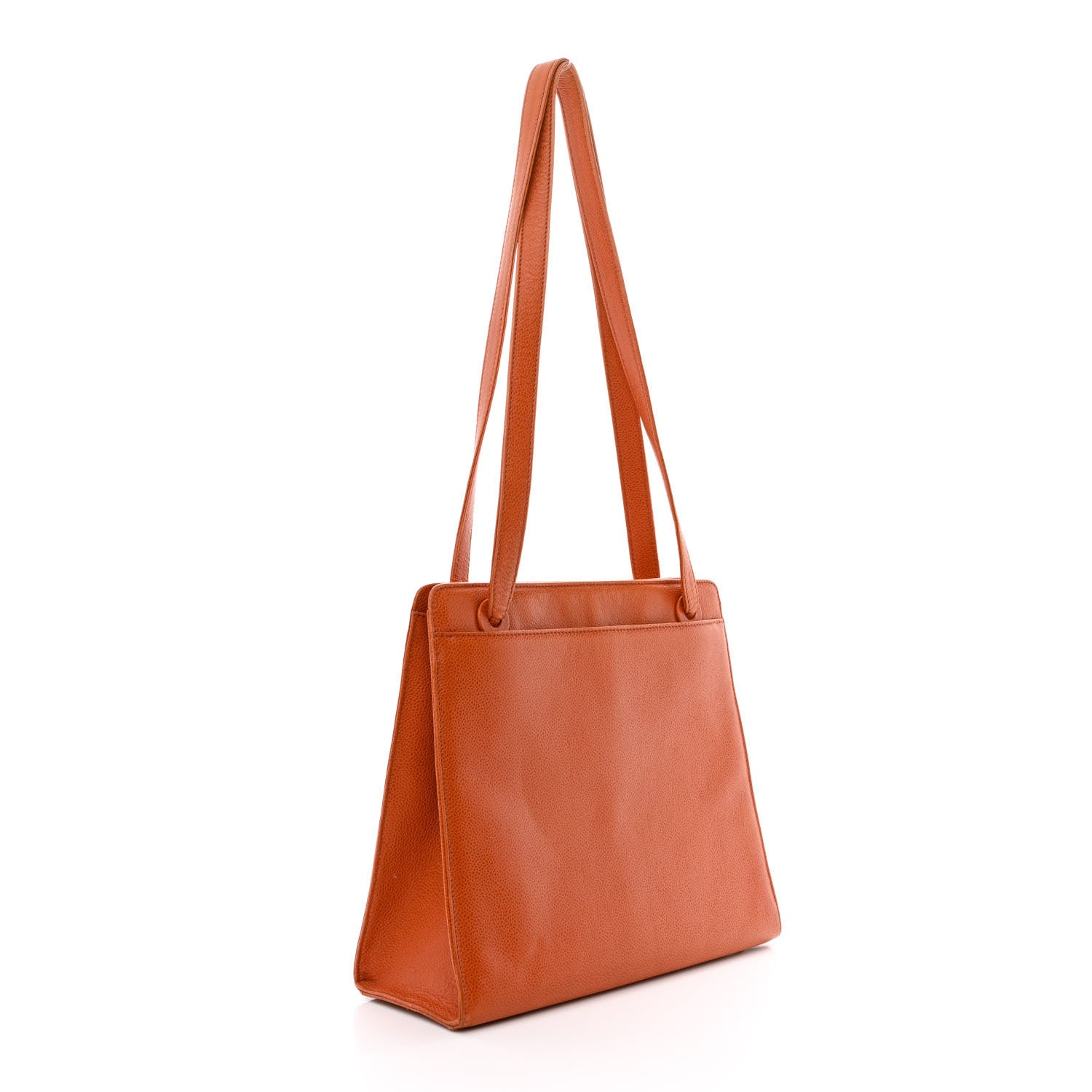 Chanel Caviar Logo Shoulder Bag Orange 3 of 11