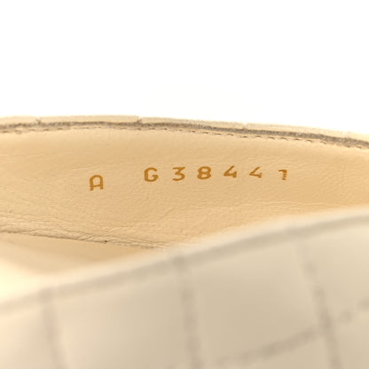 Chanel Patent Lambskin Quilted Cap Toe Ballerina Flats 37.5 Ivory Black 7 of 9