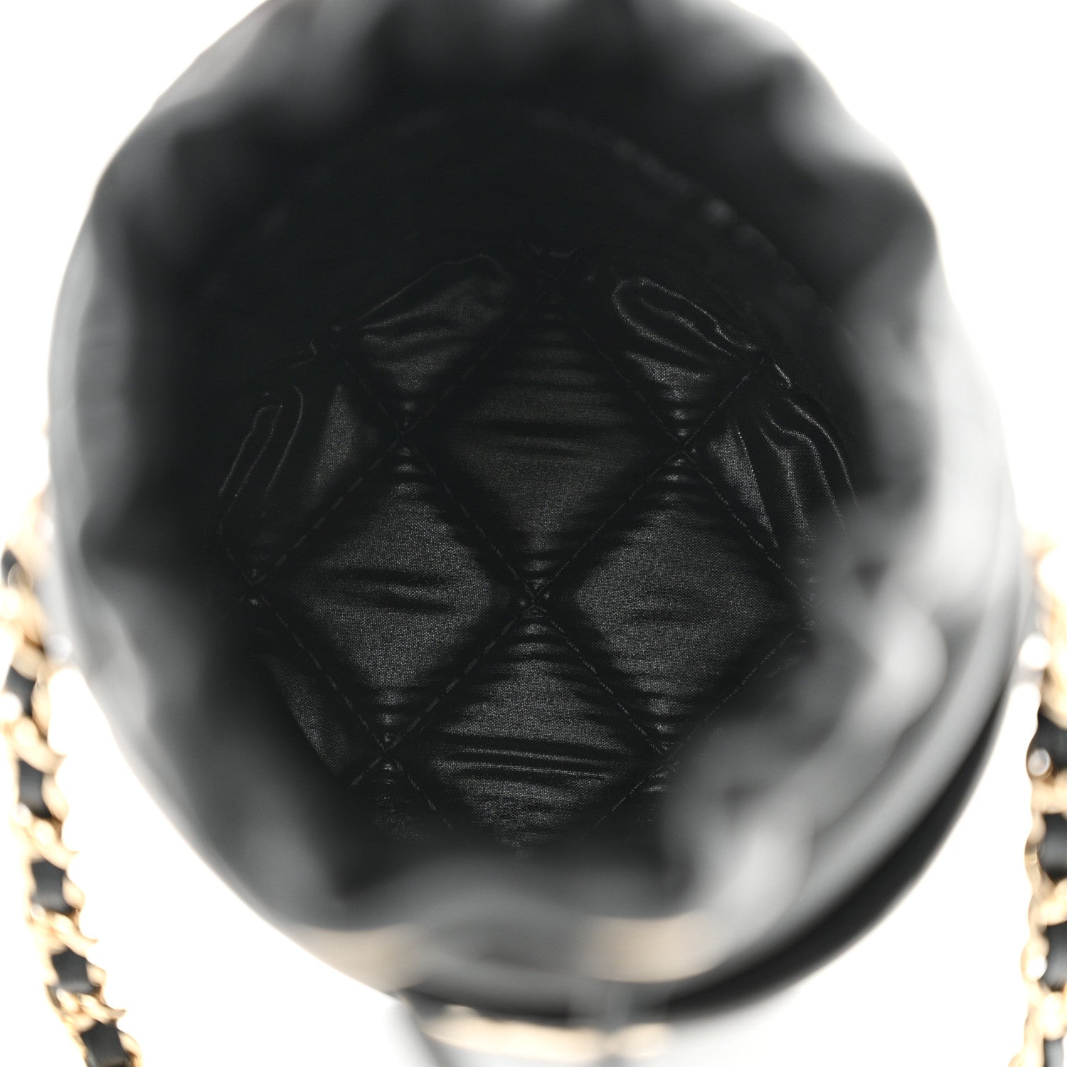 Chanel Lambskin Quilted Mini Bucket Bag With Chain Black 5 of 11
