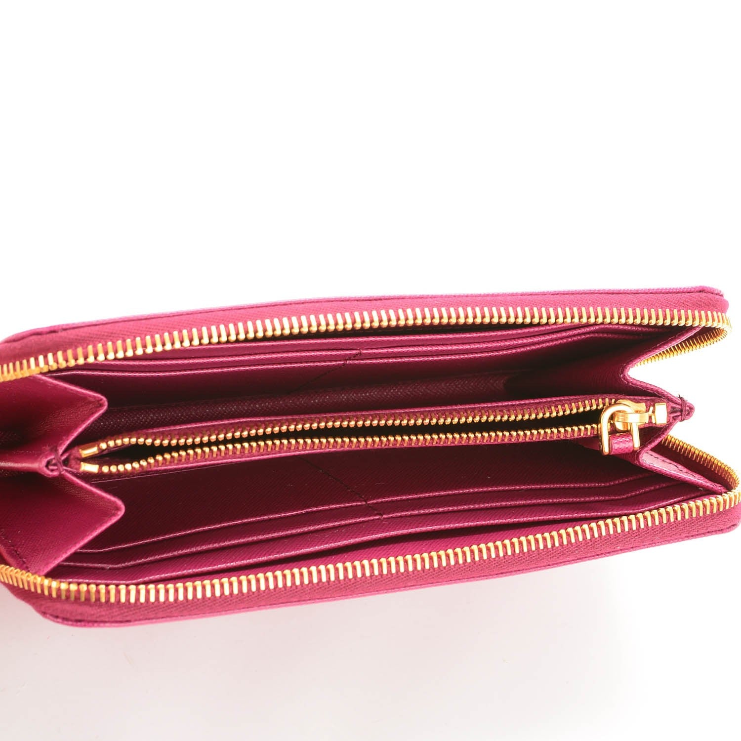 Prada Saffiano Triangle Zip Around Wallet Ametista 5 of 7