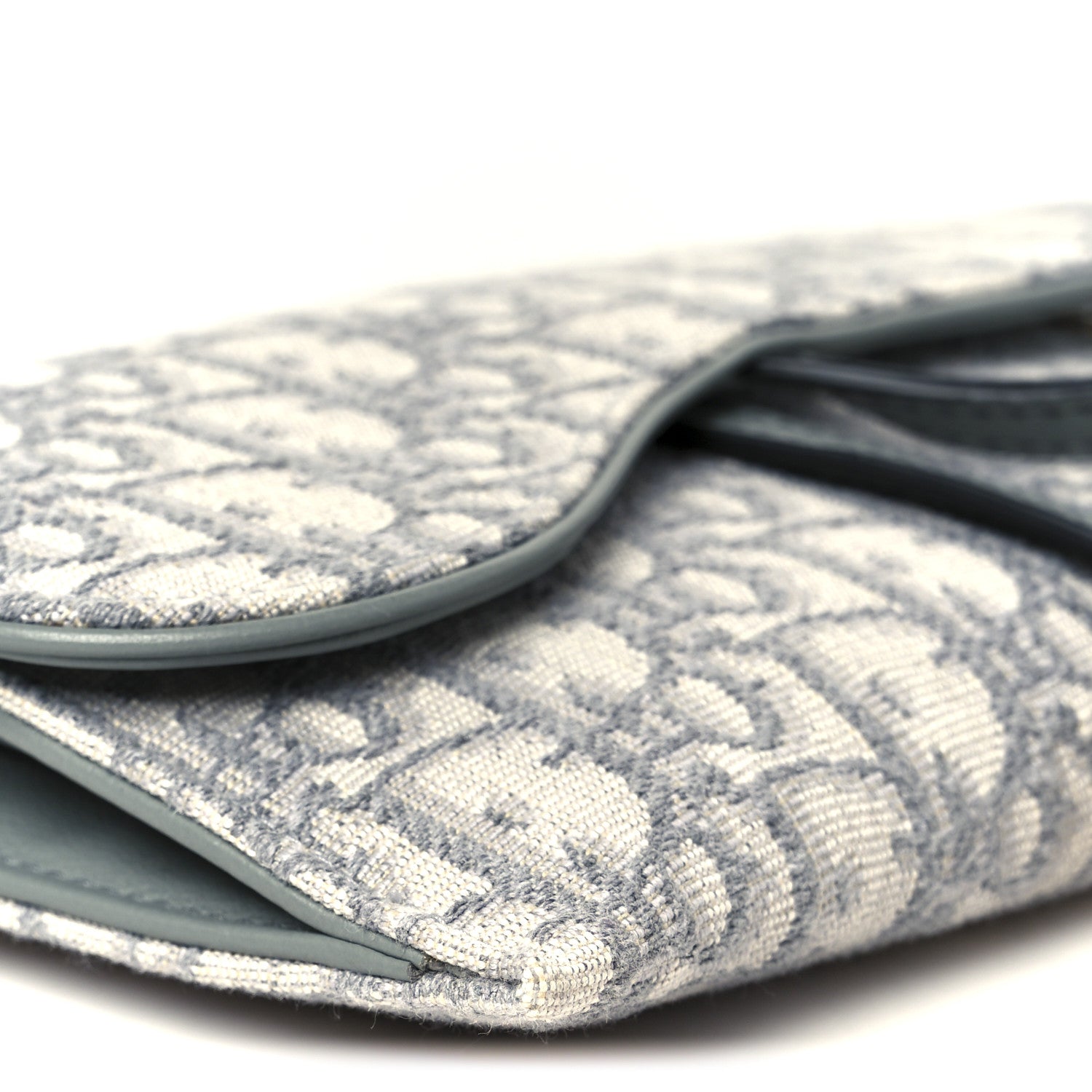 Christian Dior Oblique Saddle Chain Long Wallet Grey 1772253