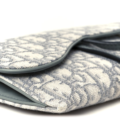 Christian Dior Oblique Saddle Chain Long Wallet Grey 12 of 13